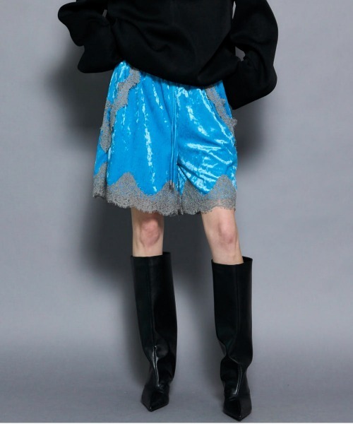 メゾンスペシャル　レースショートパンツ 青 MAISON SPECIAL(メゾンスペシャル)｜Lace Shorts/レースハーフ