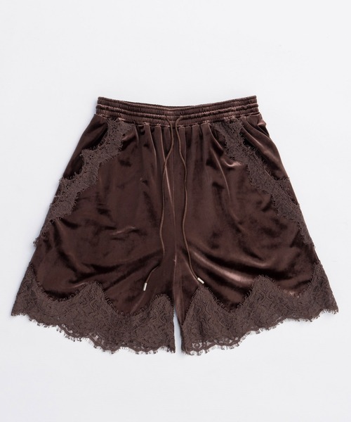 MAISON SPECIAL（メゾンスペシャル） パンツ Hem Lace Velour Shorts