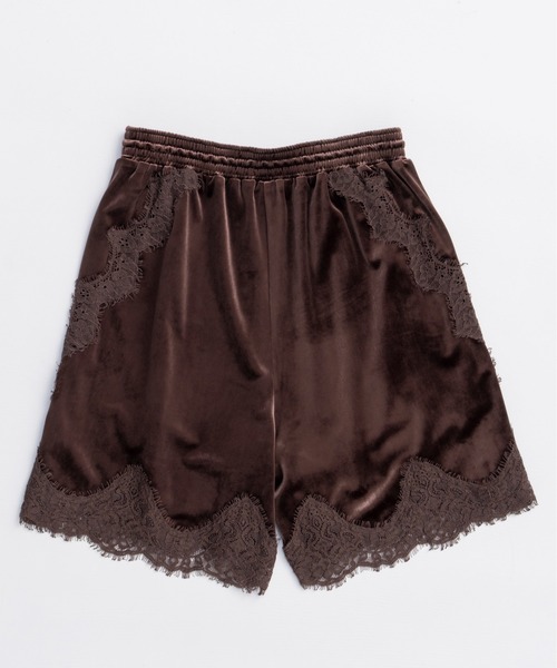 MAISON SPECIAL(メゾンスペシャル) パンツ Hem Lace Velour Shorts MAISON SPECIAL(メゾンスペシャル) パンツ Hem Lace Velour Shorts