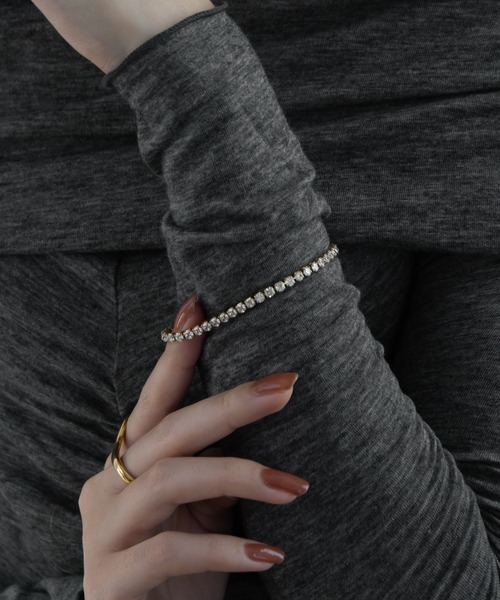 ブレスレット 金属アレルギー対応 クリスタルテニスブレスレット レディース | abaskdesign | 03