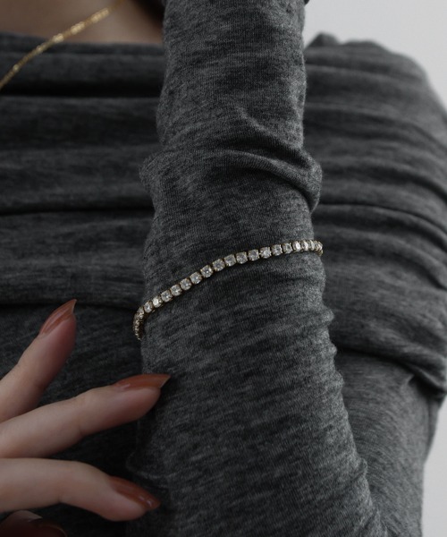 ブレスレット 金属アレルギー対応 クリスタルテニスブレスレット レディース | abaskdesign | 05