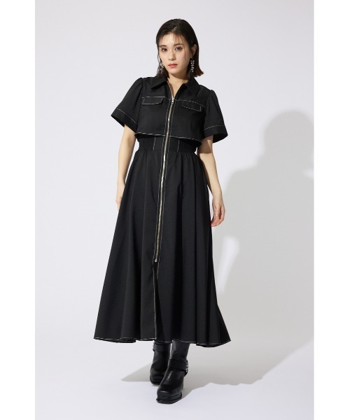「rienda」 半袖ワンピース MEDIUM ライトブルー レディース_画像2