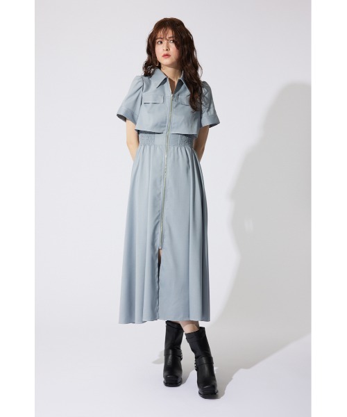 「rienda」 半袖ワンピース MEDIUM ライトブルー レディース_画像7