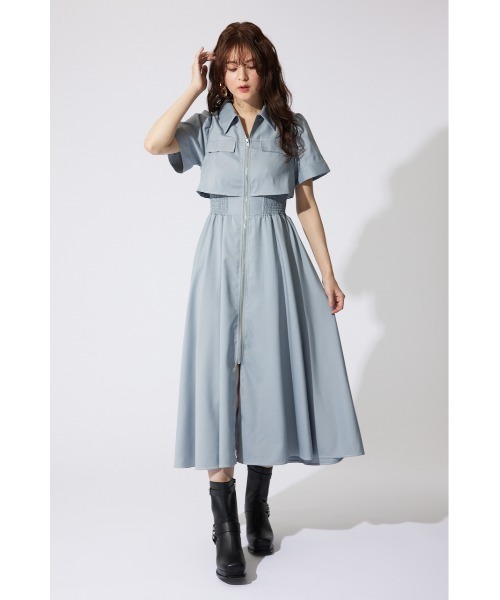 「rienda」 半袖ワンピース MEDIUM ライトブルー レディース_画像8