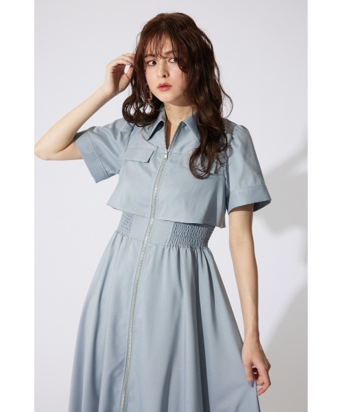 「rienda」 半袖ワンピース MEDIUM ライトブルー レディース_画像9