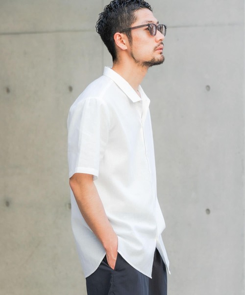 「URBAN RESEARCH ROSSO MEN」 半袖シャツ LARGE ブラック メンズ_画像3