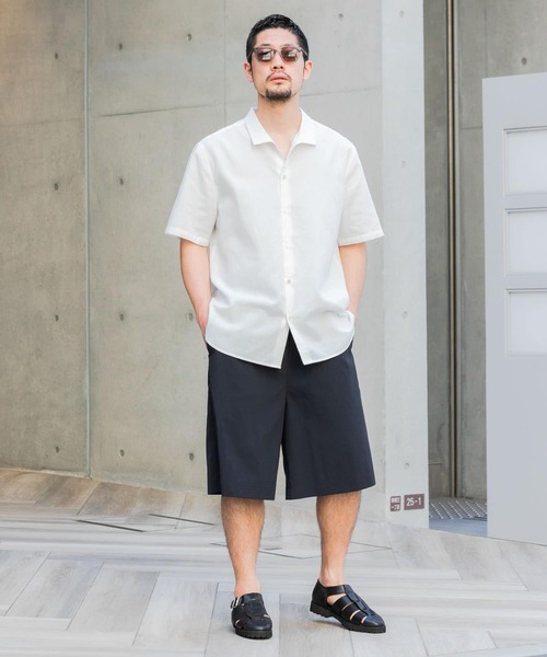 「URBAN RESEARCH ROSSO MEN」 半袖シャツ LARGE ブラック メンズ_画像6