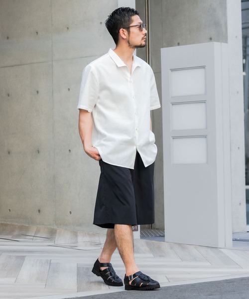 「URBAN RESEARCH ROSSO MEN」 半袖シャツ LARGE ブラック メンズ_画像7
