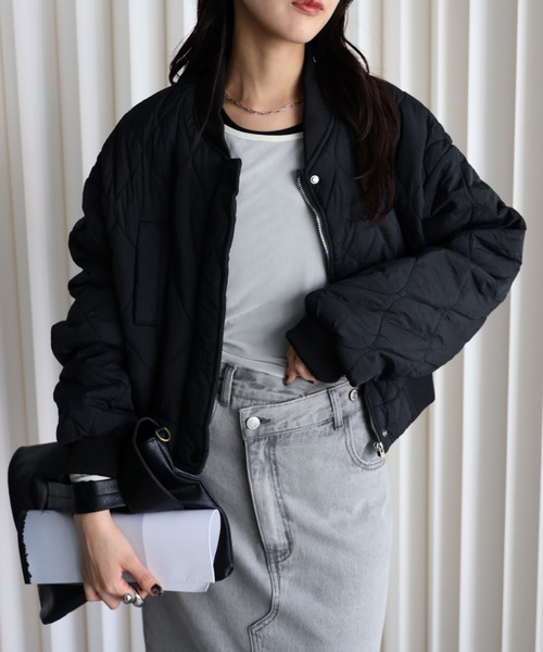 ㅇㅇ  épine アウター キルティングショートダウンコート リボン付き épine（ダウンコート）のフリマアイテム一覧