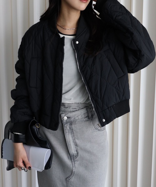 ㅇㅇ  épine アウター キルティングショートダウンコート リボン付き フォルムがキュートな❤︎fur ribbon quilting short down coat