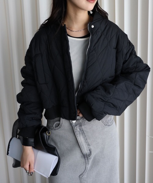 YENNA ダウンコート ダウンジャケット キルティング中綿ショートリブ