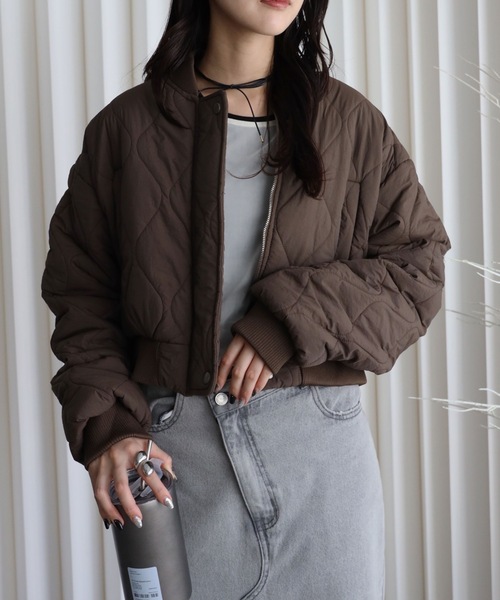 YENNA ダウンコート ダウンジャケット キルティング中綿ショートリブ