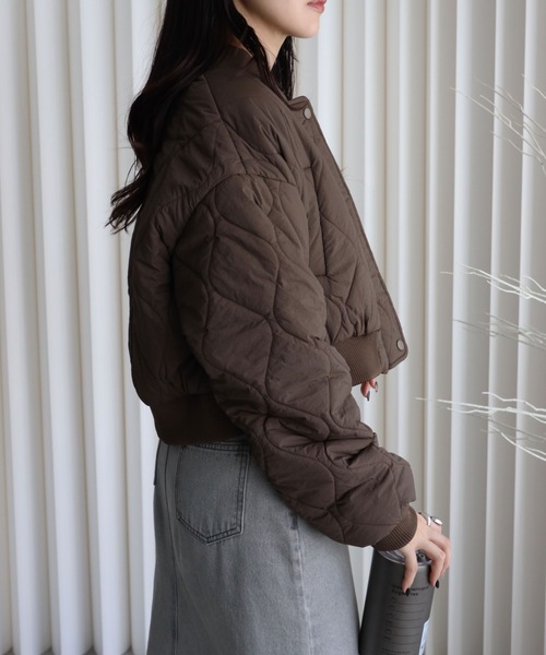 YENNA ダウンコート ダウンジャケット キルティング中綿ショートリブ