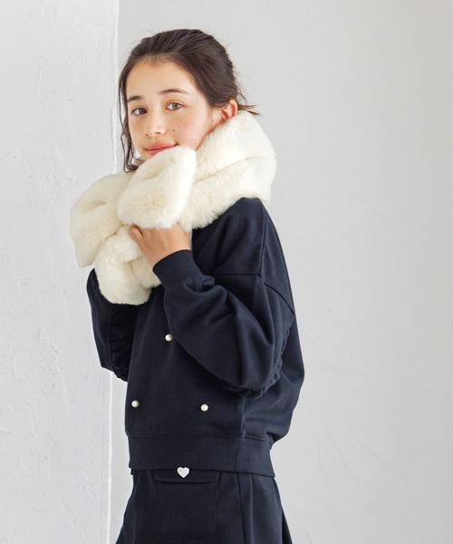 coca（コカ） マフラー キッズ フェイクファーリボンティペット キッズ