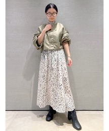 「LILY BROWN」 半袖ワンピース 0 ベージュ レディースの画像7