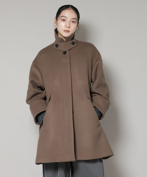 【AGNONA】茶色系ミックス・テーラードステンカラーツーウェイ✨44超美品✨ CABaN マルチカラークロス ステンカラーコート｜トゥモローランド 公式通販