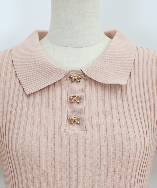 「BLUEEAST」 半袖ニット MEDIUM ブラック レディース_画像5