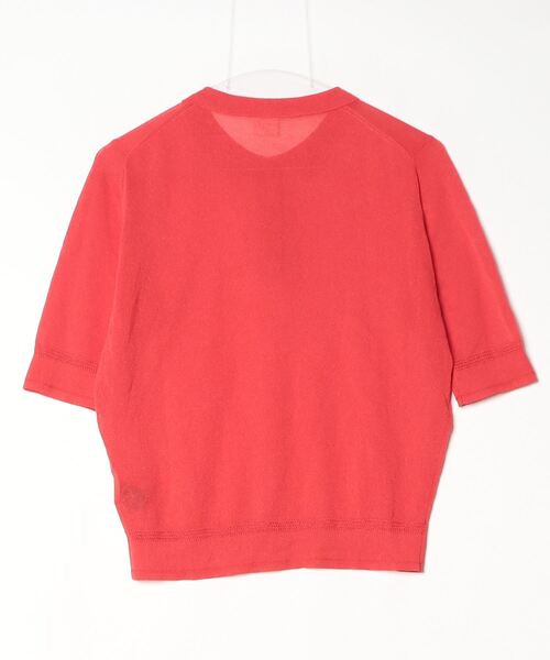 「nitca」 半袖ニット FREE レッド レディース_画像2