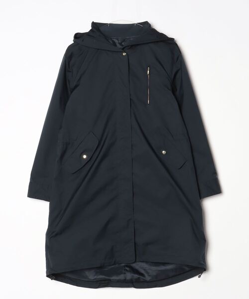 美品 グリーンレーベルリラクシング 撥水 ダウンコート ロング ネイビー 38 green label relaxing（グリーンレーベルリラクシング） コート 38