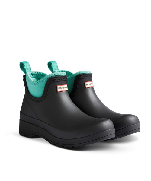「HUNTER」 レインブーツ 5 ブラック×グリーン レディース_画像5
