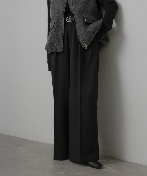 Floran スラックス パンツ ツイル タック パンツ レディース