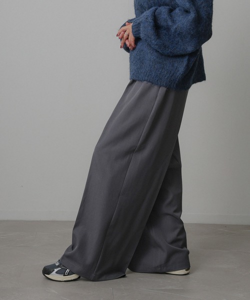 Floran スラックス パンツ ツイル タック パンツ レディース