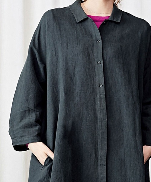 「CALINER」 シャツワンピース M レッド レディース_画像2