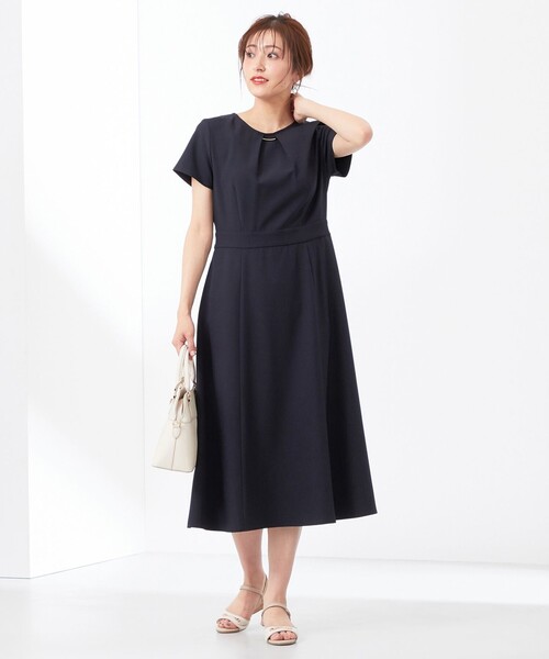 「ANY SIS」 半袖ワンピース 2 ネイビー レディース_画像8