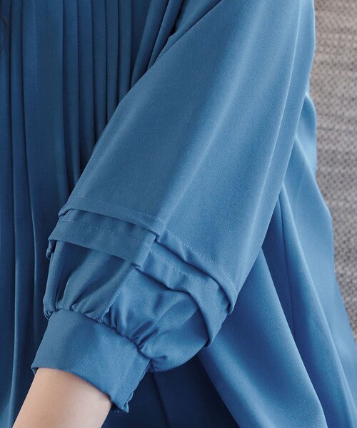 「Tiaclasse」 7分袖ワンピース XX-LARGE ネイビー レディース_画像8