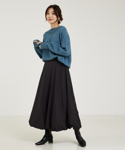 「abahouse mavie」 長袖ニット フリー ライトグレー レディース_画像2