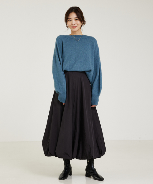 「abahouse mavie」 長袖ニット フリー ライトグレー レディース_画像9