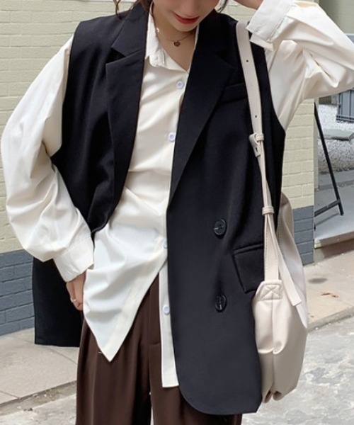 「MAISON BREEZE」 「SETUP7」ベスト FREE ベージュ レディース_画像4