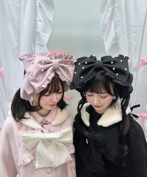 Ank Rouge（アンクルージュ） ヘアクリップ サテンのおリボンヘッド