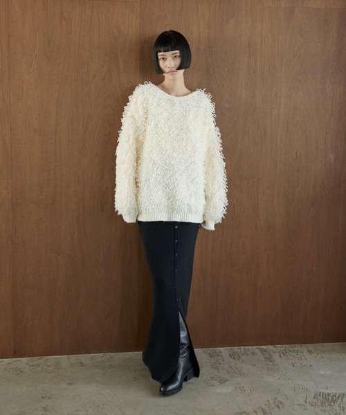 「AIC.」 長袖ニット FREE アイボリー レディース_画像7