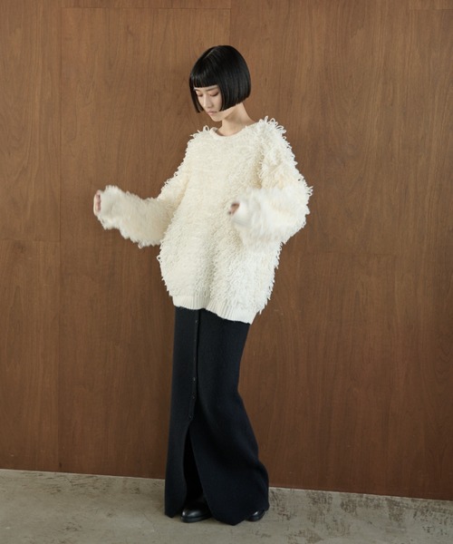 「AIC.」 長袖ニット FREE アイボリー レディース_画像9