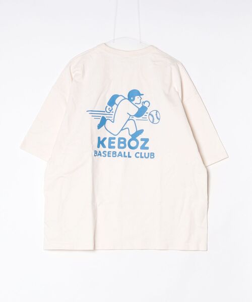 「KEBOZ」 ワンポイント半袖Tシャツ L ベージュ メンズ_画像2