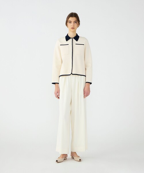 美品 ボールジィ 2WAY パールコンビクルーネックカーディガン 24SS 春服 BALLSEY（ボールジィ）の「パールコンビ クルーネックカーディガン