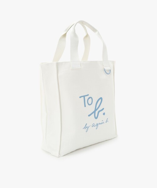 To b. by agnes トートバッグ 大きめ コットン ロゴ レディース