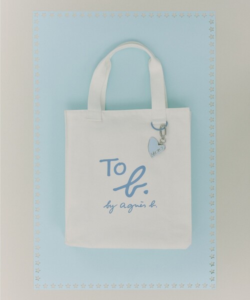 To b. by agnes トートバッグ 大きめ コットン ロゴ レディース