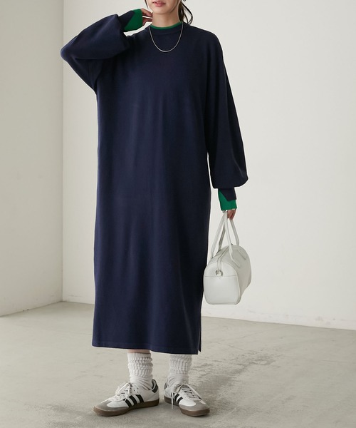 「BONLECILL」 ニットワンピース FREE 杢グレー レディース_画像3