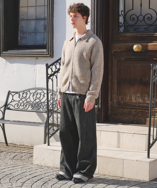 Regen Glanz カーディガン Brushed mix color zip knit / ブラッシュド 