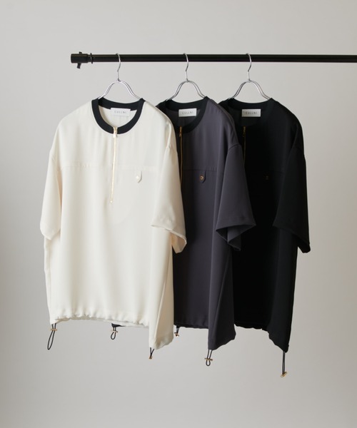 tシャツ 「CULLNI exclusive for Lui's」ハーフジップバイカラークルーネックTシャツ メンズの画像