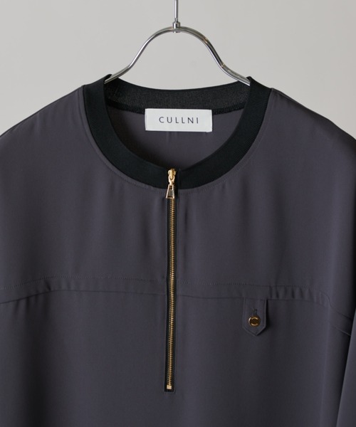 tシャツ 「CULLNI exclusive for Lui's」ハーフジップバイカラークルーネックTシャツ メンズの画像