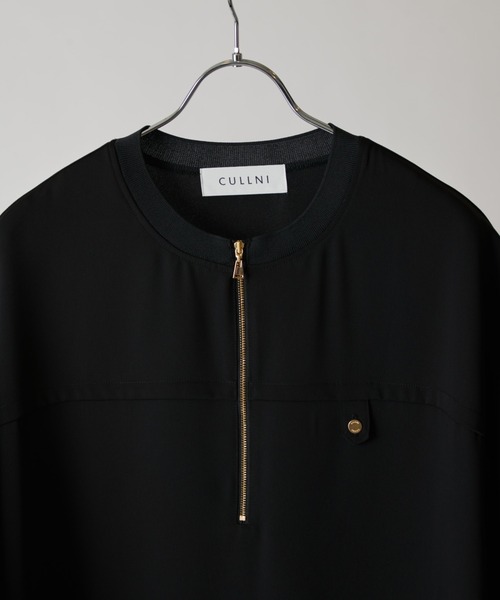 tシャツ 「CULLNI exclusive for Lui's」ハーフジップバイカラークルーネックTシャツ メンズの画像
