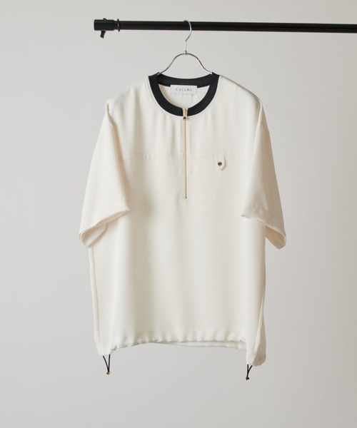 tシャツ 「CULLNI exclusive for Lui's」ハーフジップバイカラークルーネックTシャツ メンズの画像