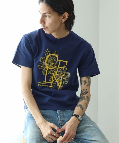 ffein tシャツ 「FFEIN（フェイン）」フラワー刺繍ロゴショート丈T
