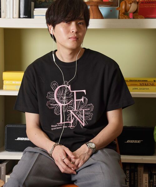 ffein tシャツ 「FFEIN（フェイン）」フラワー刺繍ロゴショート丈T