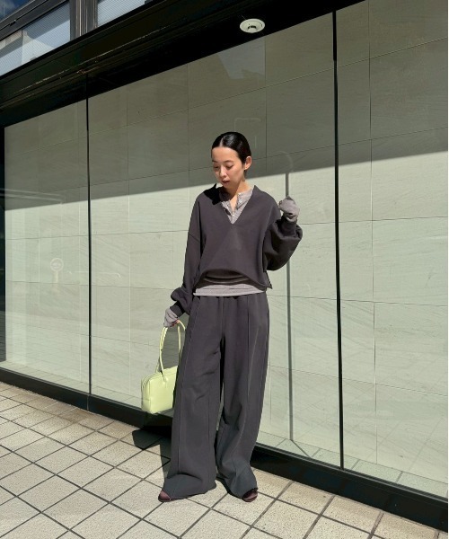 emmi スウェットパンツ ジャージ スウェットワイドパンツ