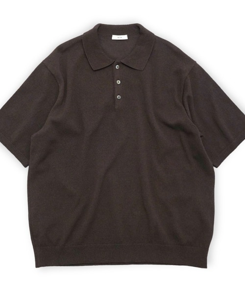 ポロシャツ 「ATON」 COTTON WASHI BOUCLE HALF SLEEVE POLO SWEATER メンズ レディースの画像