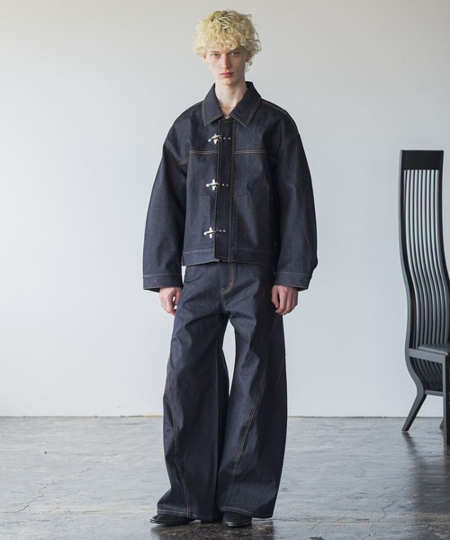 「HARE」 デニムパンツ MEDIUM グレー メンズの画像